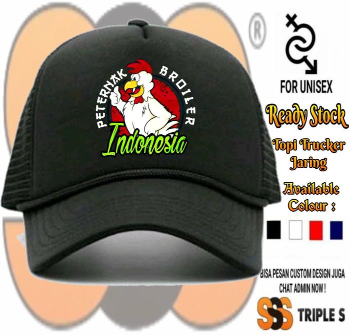 TOPI TRUCKER JARING PROFESI PETERNAK BROILER INDONESIA TOPI AYAM