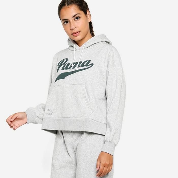 PUMA - JACKET HOODIE WANITA ORIGINAL - Team Women's Hoodie IN Grey