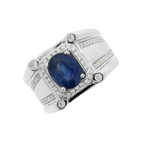 Cincin Perak Cowok Batu Safir Model Terbaru