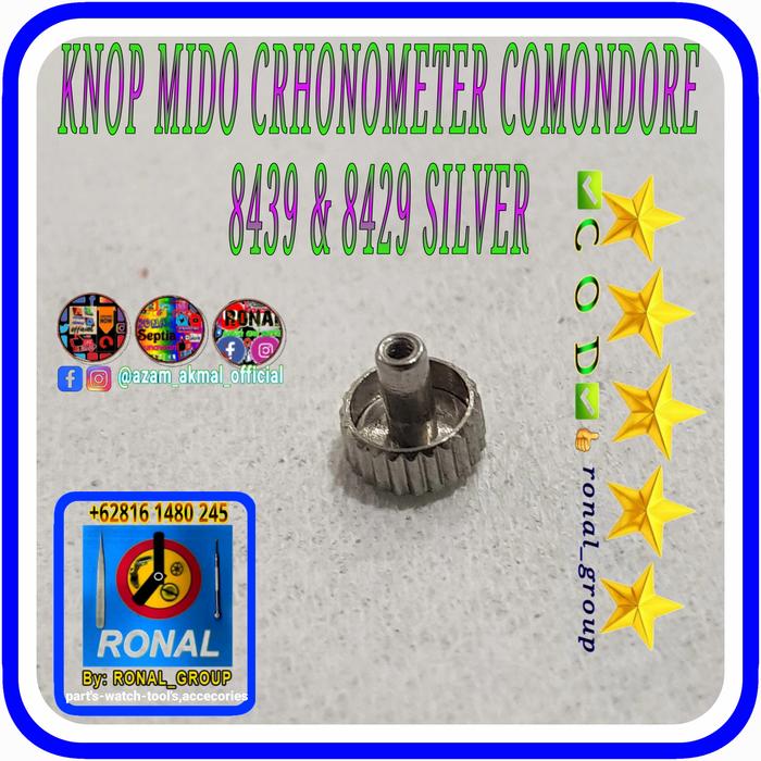 KNOP | CROWN Jam MIDO CRHONOMETER COMONDORE 8439 Silver qw C