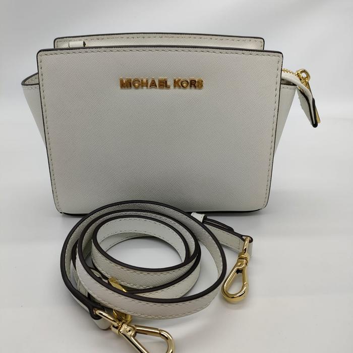 michael kors selma mini bag white