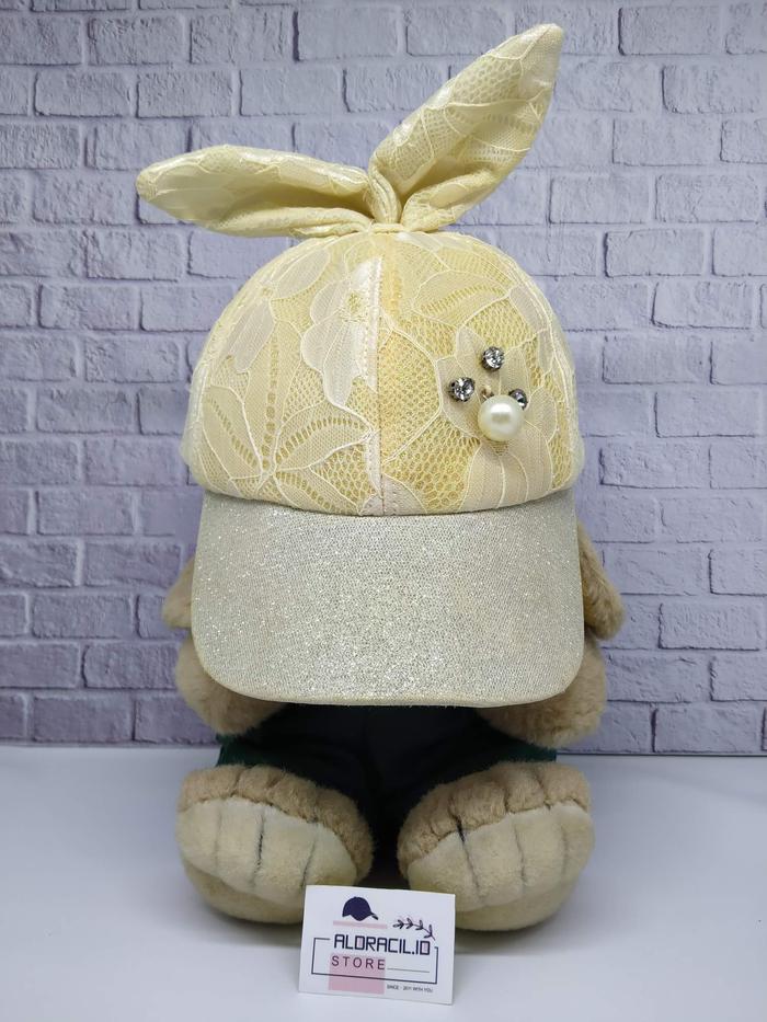 Topi Baseball Cap Anak Brukat Gliter EJ642 Kids Thrift Second Preloved
