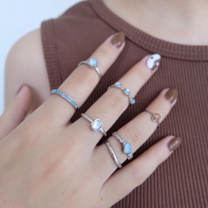 Aquamarine Stacking Ring