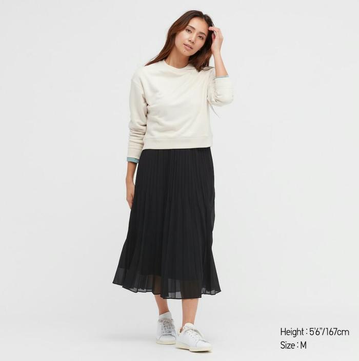UNIQLO WOMEN ROK PANJANG PLEATED - PLISKET (MODEL BARU)