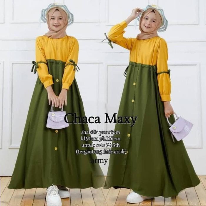 CHACA MAXI KIDS #2 Gamis Anak Simple Muslim Baju Gamis Anak Wanita