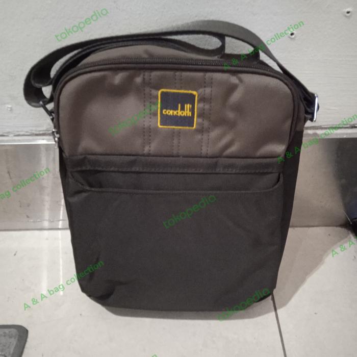 tas selempang pria Condotti original authentic dark coffee