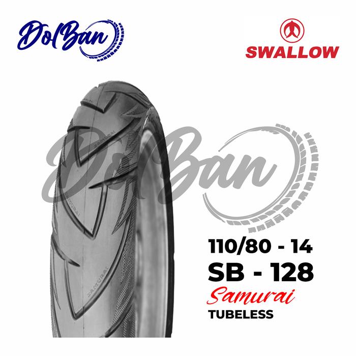 BAN LUAR SWALLOW 110/80-14 RING 14 SB-128 SAMURAI TUBELESS