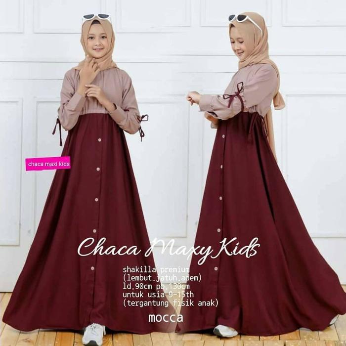 CHACA MAXI KIDS Baju Gamis Dress Anak Perempuan Muslim Gamis Trendy