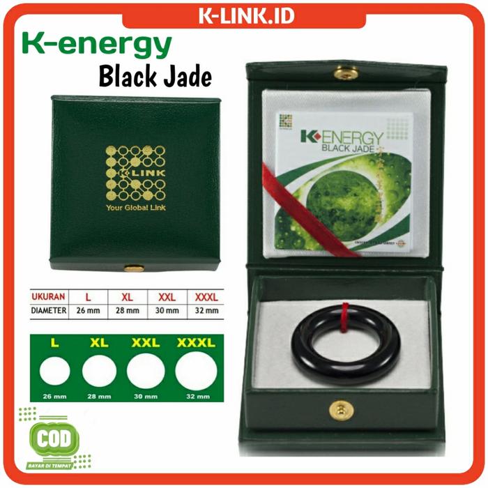 K ENERGY BLACK JADE POWER RING PRIA BLACKJADE ORIGINAL K LINK ASLI