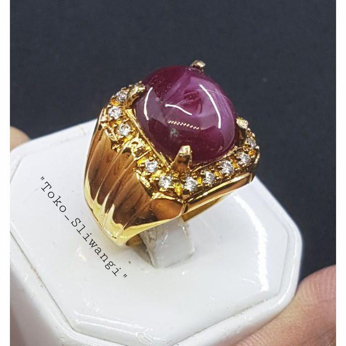 Batu permata natural Ruby star Burma Asli original