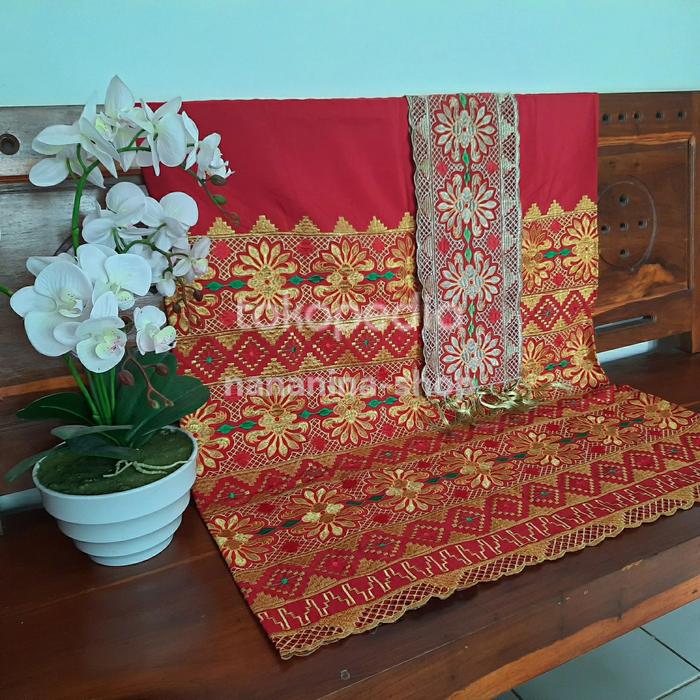 kain tapis lampung merah kain lampung