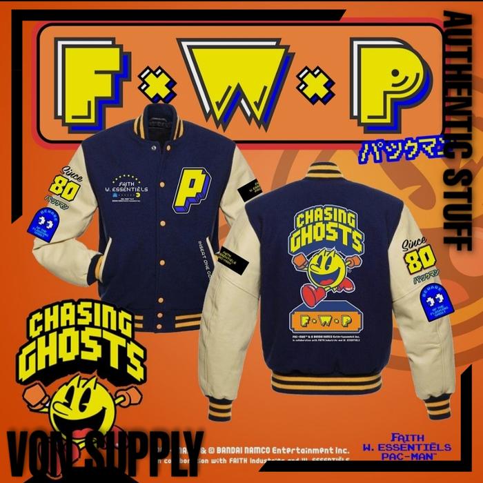 Faith x W.Essentiels x PacMan Varsity "Chasing Ghost" Jacket
