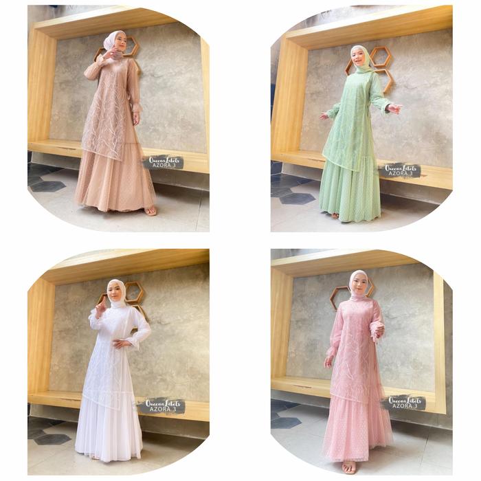 Gamis Pesta Brokat Queena Ori. Dress Gaun Kebaya Wisuda Lamaran Muslim