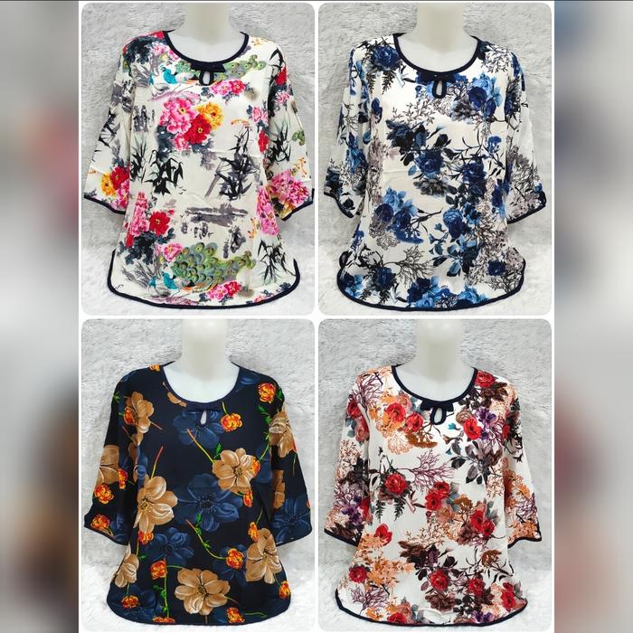 BLOUSE KATUN RAYON S002/BAJU ATASAN IBU-IBU -