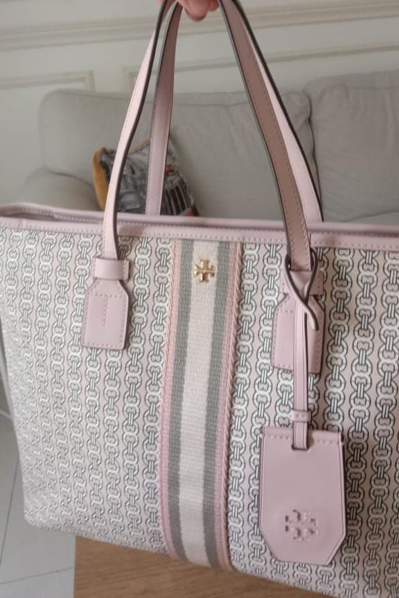 Tory burch gemini tote small pink