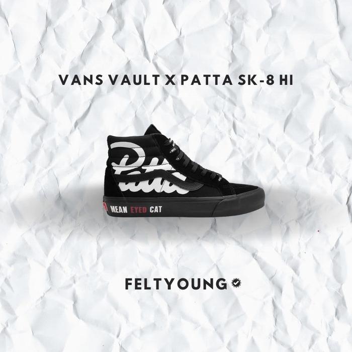 Vans Vault x Patta Sk8 High Black Orange Original