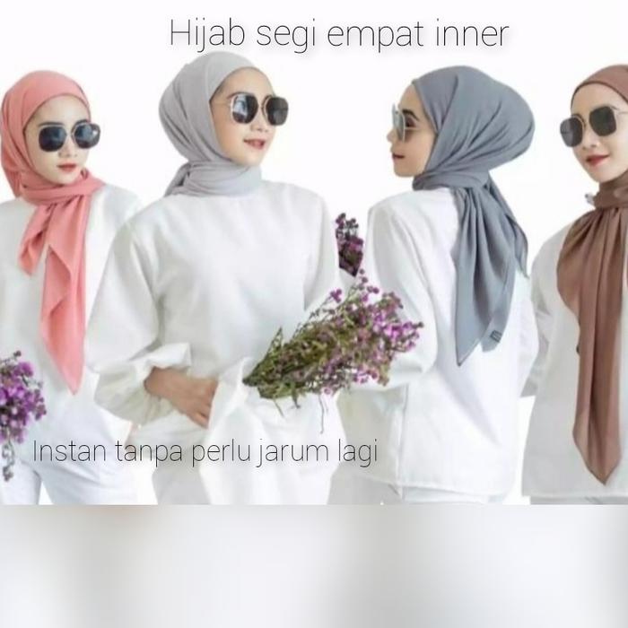 Hijab segiempat inner 2in1/hijab instan/jilbab segiempat inner 2in1