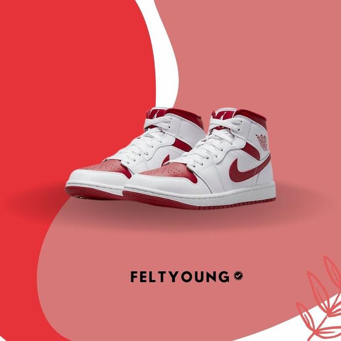Nike Air Jordan 1 Mid Reverse Chicago White Pomegranate Original