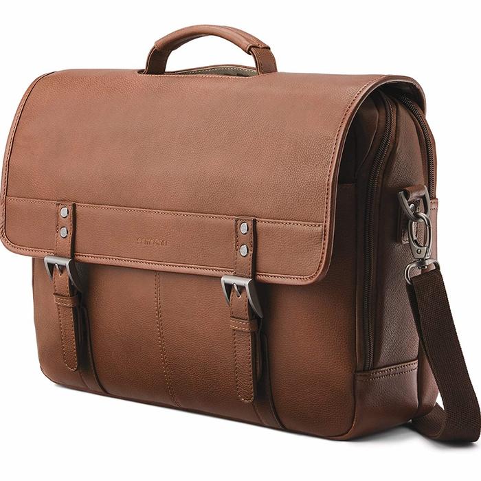 Samsonite Leather Flapover Briefcase
