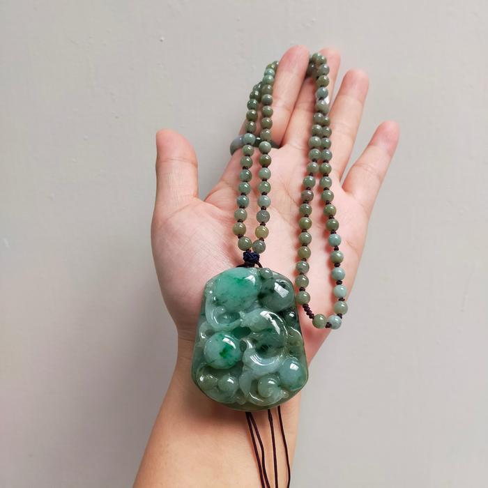 Kalung giok Liontin Giok burma + sertifikat