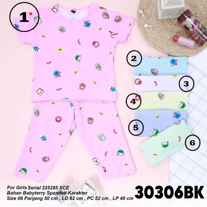 LEMONE 06 30306BK285 Setelan Piyama Baby Doll Kaos Celana panjang anak