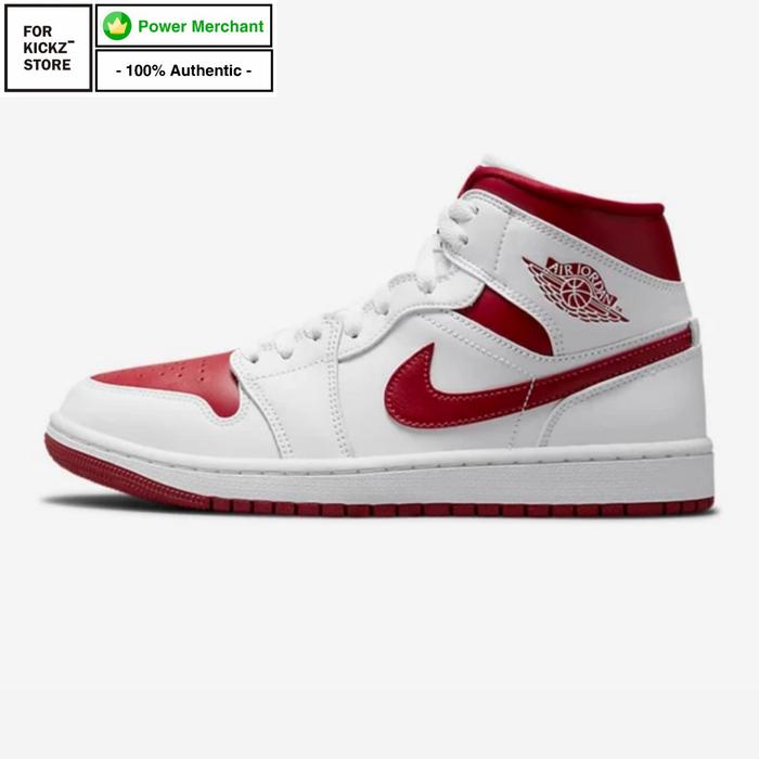 NIKE AIR JORDAN 1 MID REVERSE CHICAGO WHITE POMEGRANATE