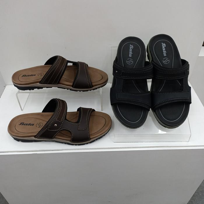 sandal pria bata terbaru produk ori dari bata warna hitam dan coklat