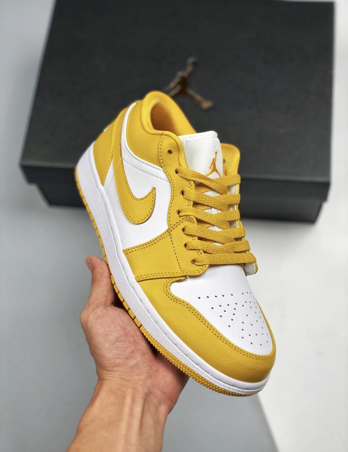 SEPATU SNEAKERS NIKE AIR JORDAN 1 LOW YELLOW MUSTARD POLLEN ORIGINAL