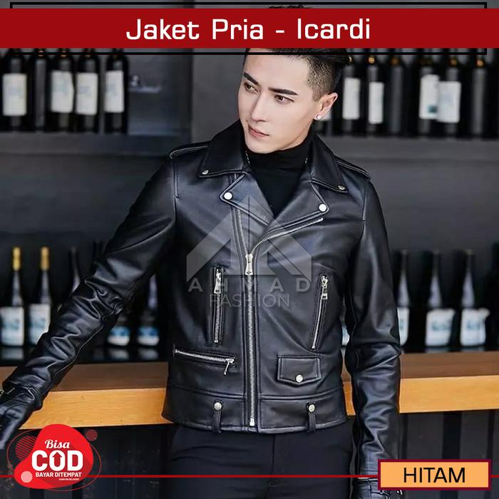 AHFS x ICARDI - Jaket Pria Leather Premium Original Branded Semi Kulit