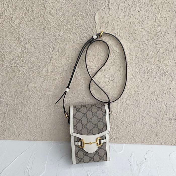 horsebit 1955 mini bag in beige/ebony/white size 11.5 x 17 x 4cm