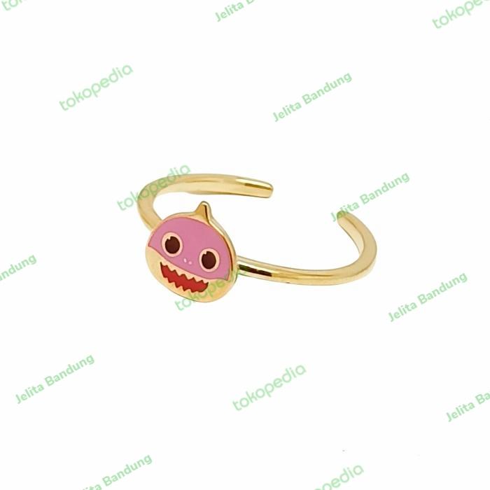 Cincin Anak Hala Kids Baby Shark Pink RI200251 9K Hala Gold