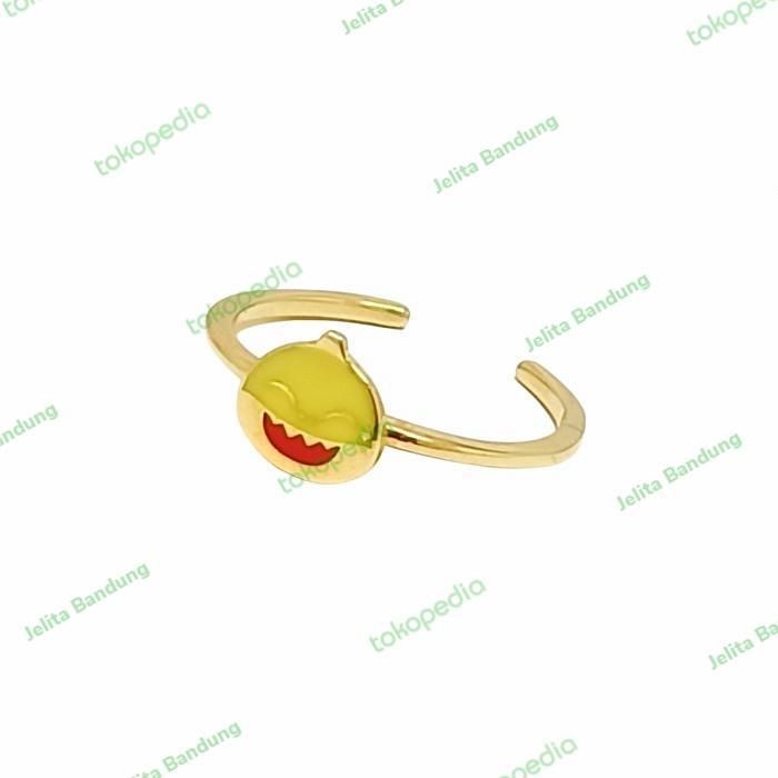 Cincin Hala Kids Baby Shark Yellow Closed Eyes RI200340 9K Hala Gold