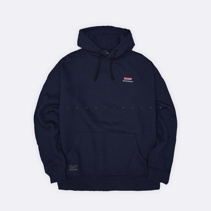 JAKET HOODIE GROOVE RHYME MILLENIUM OVER FIT NAVY ORIGINAL