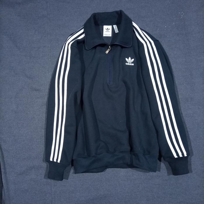 sweater half zip adidas clfn navy blue