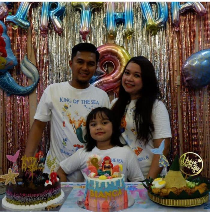 kaos mermaid couple family ultah