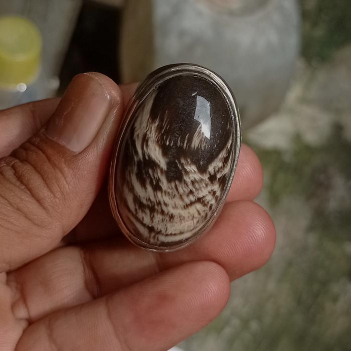 batu motif bulu macan (mustika maung) bukan bulu macan Lumajang