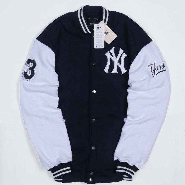 JAKET VARSITY MLB NY LOGO BORDIR NEW YORK YANKEES PRIA WANITA FULL TAG