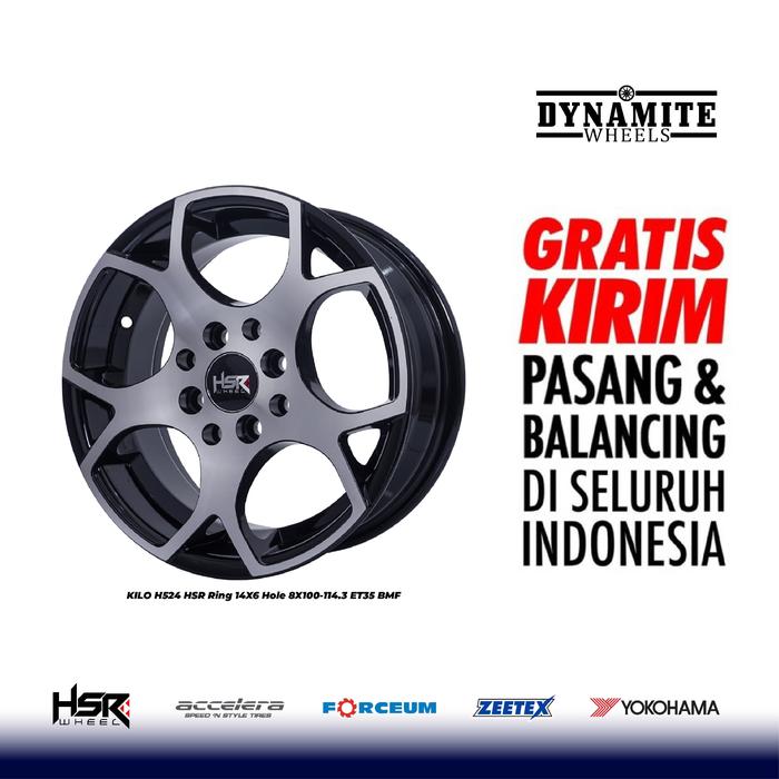 VELG MODEL KLASIK HSR KILO RING 14 BAUT 4 X100-114,3 ET35 BMF SURABAYA