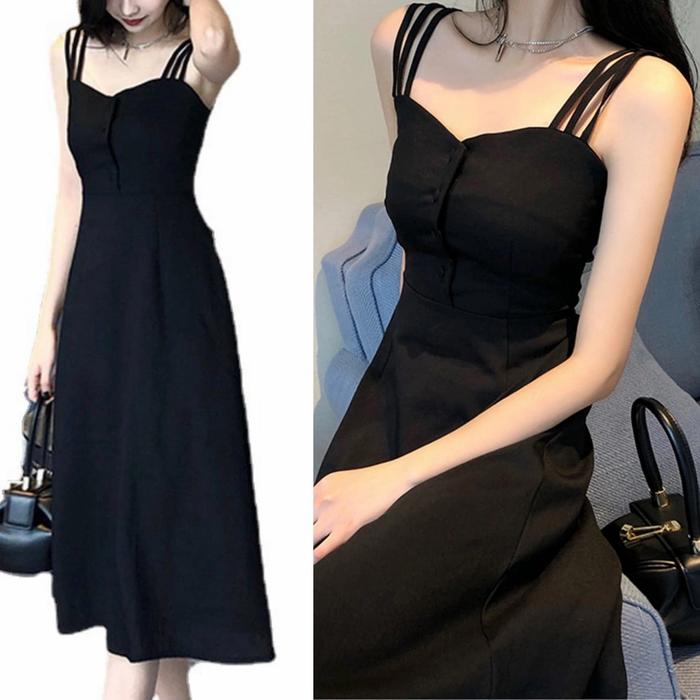 Korean sleevless midi dress 1319