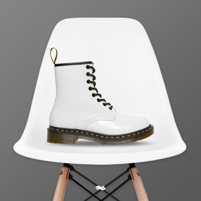 Dr. Martens Shoes White Lamper Patent (W)