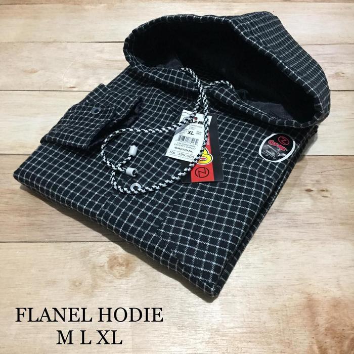 KEMEJA FLANEL HOODIE PRIA PANJANG/FLANEL HOODIE