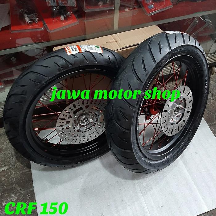 Wheelset CRF 150 ban maxxis 110/70-17&140/70-17 velg rossi sprint xd