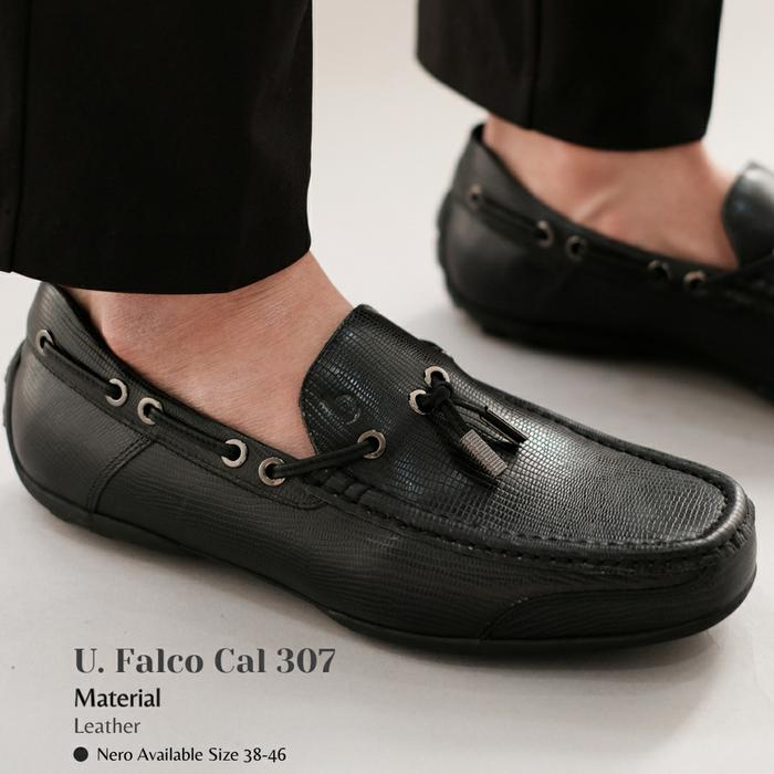 Sepatu pantofel pria BOCOROCCO U. Falco Cal 307 hitam Original