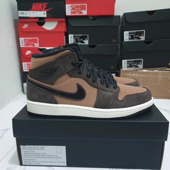 air jordan 1 mid se dark chocolate