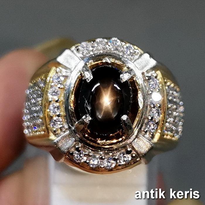 Cincin Batu Akik Black Safir Bangsing Hitam Asli Natural Alam Garansi