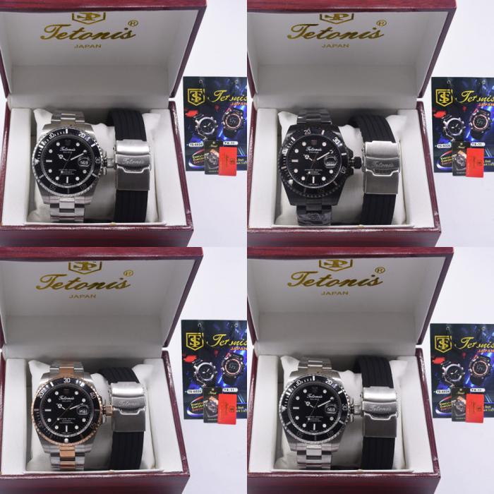 JAM TANGAN PRIA TETONIS 5003 TS 5003 FREE TALI RUBBER ORIGINAL