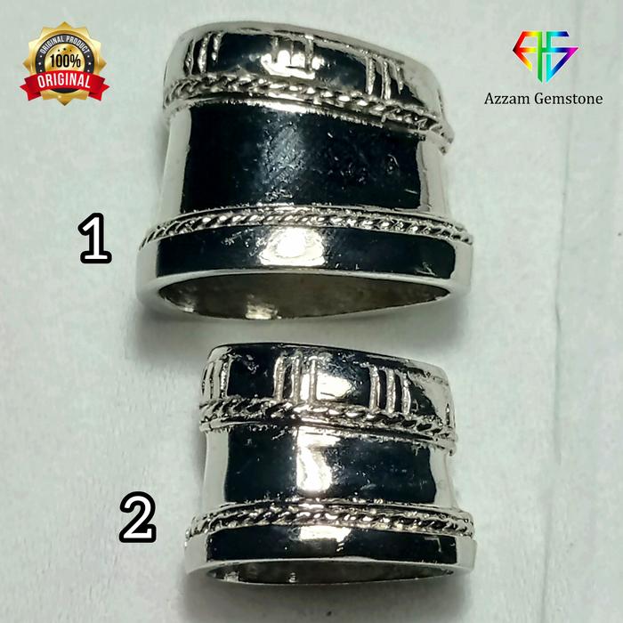 Cincin Ring Badik Bugis Logam Coin bkn Keris Mandau Pedang Kuningan Putih