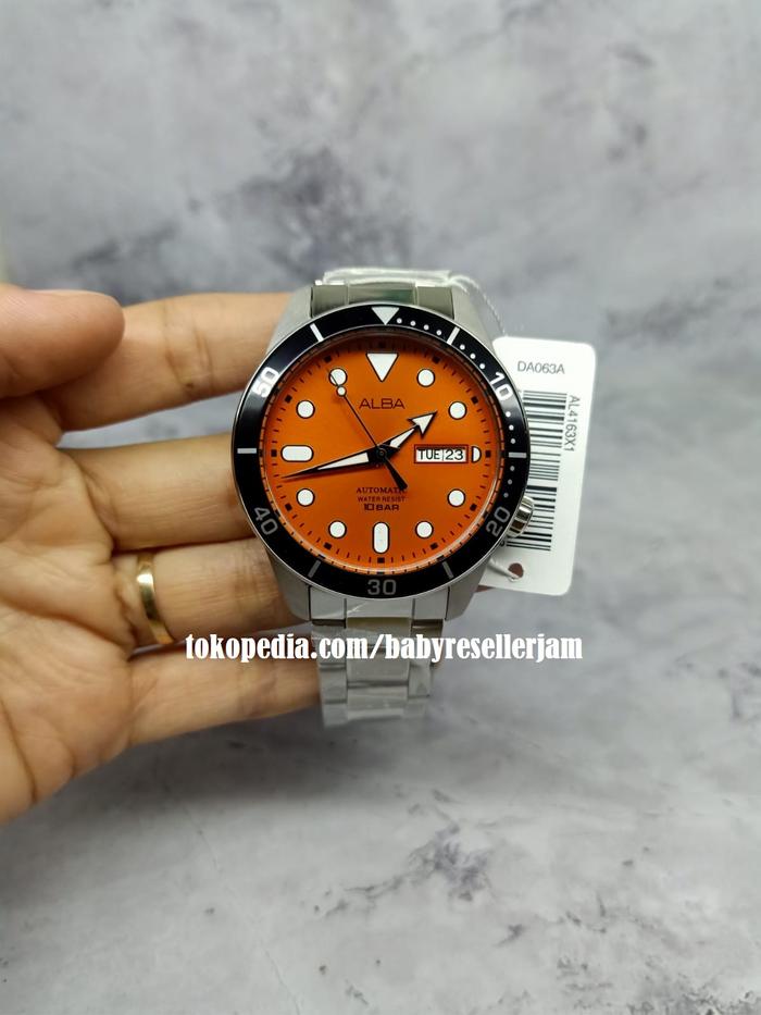 Jam Tangan Automatic Pria Men ALba AL4163X1 AL4163 Orange Original
