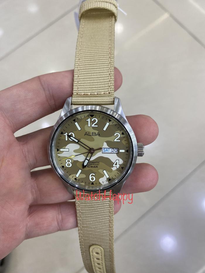 WatchHappy Alba AL4271X1 Men Automatic Beige Nylon AL4271 100%ORIGINAL