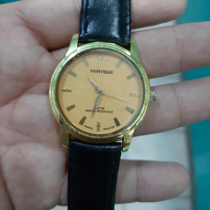 mirage quartz fashionable klasik siap pakai jam pria jam vintage